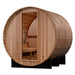 Golden Designs "Zurich" 4 Person Barrel with Bronze Privacy View - Traditional Steam Sauna - Pacific Cedar - A sauna barrel with a door made of glass