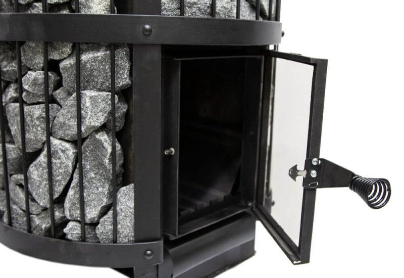 Harvia Legend GreenFlame Series 240 Wood Stove Sauna Heater - black stove with handle