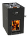 Harvia Linear 22 GreenFlame Series Wood Stove Sauna Heater - black metal box filled with rocks