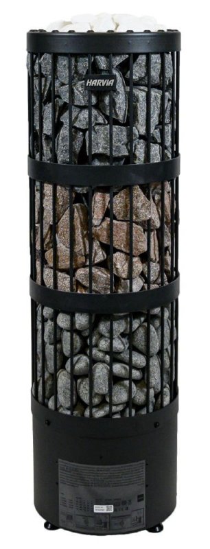 Harvia Split Face Sauna Heater Stones - inside a metal basket