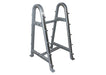 Horizontal Barbell Rack - grey metal rack 