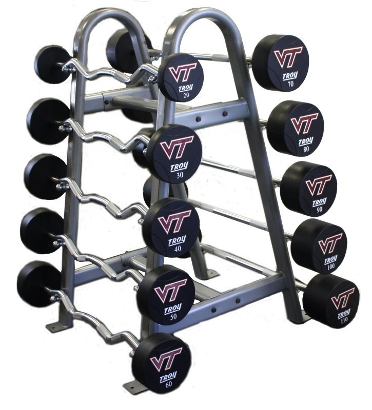 Horizontal Barbell Rack - with barbells on it