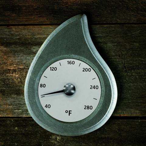 Hukka Pisarainen Sauna Thermometer - On wooden background