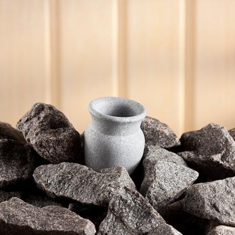 Hukka Amfora Aromatic Cup for Sauna Heater - in the middle of sauna stones