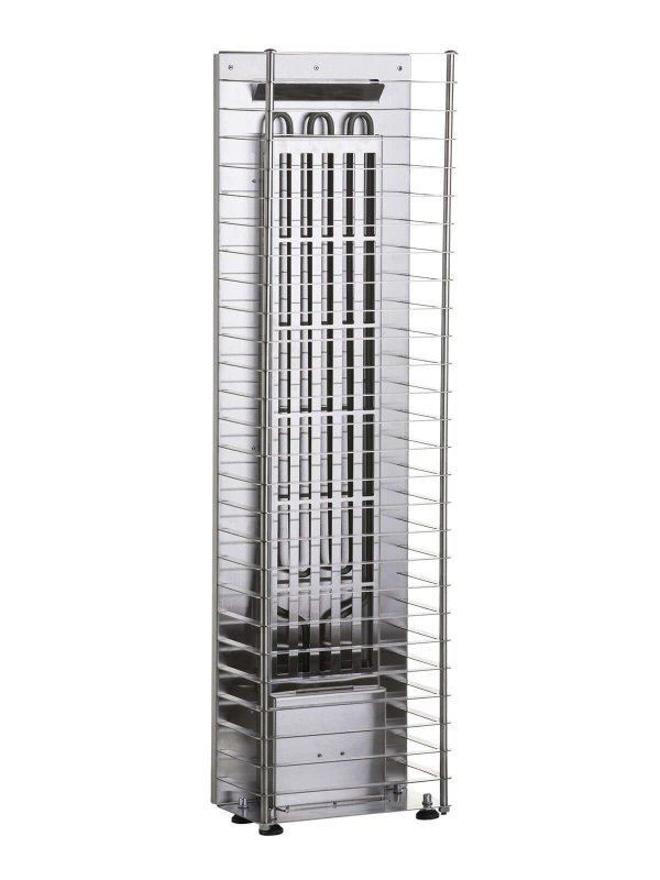 HUUM CLIFF Mini 4 kW 240V Electric Sauna Heater -  tall metal rack with shelves