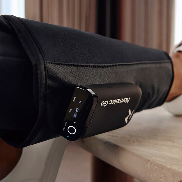 Hyperice Normatec Go - Device on leg