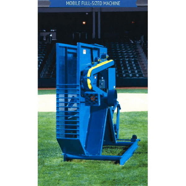 Iron Mike MP-5 Baseball Pitching Machine - Pitching machine on the field