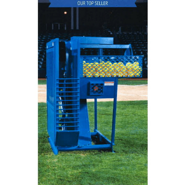 Iron Mike MP-6 Baseball Pitching Machine - in the field