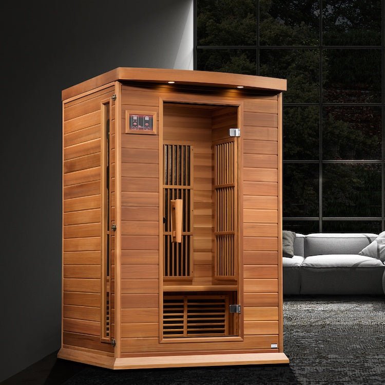 Maxxus 2-Person Near Zero EMF FAR Infrared Sauna - side view with double panelling