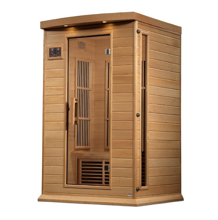 Maxxus 2-Person Near Zero EMF FAR Infrared Sauna - glass door