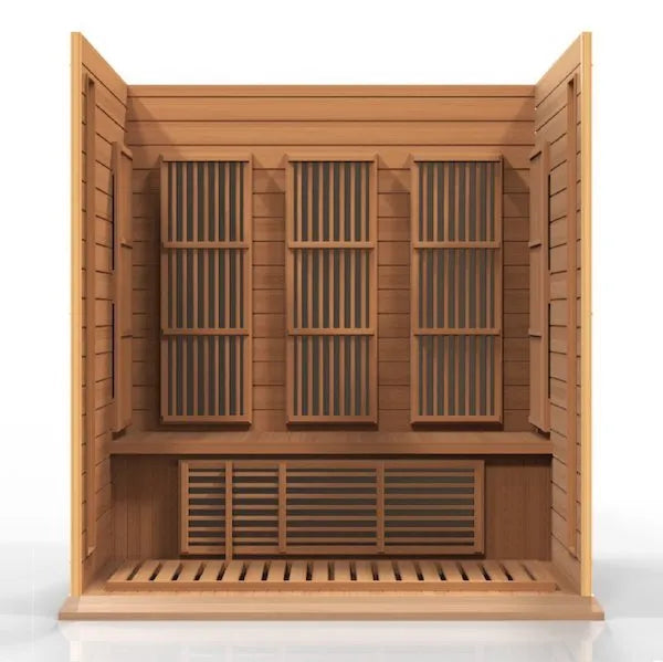 Maxxus 3-Person Low EMF FAR Infrared Sauna - wooden panels