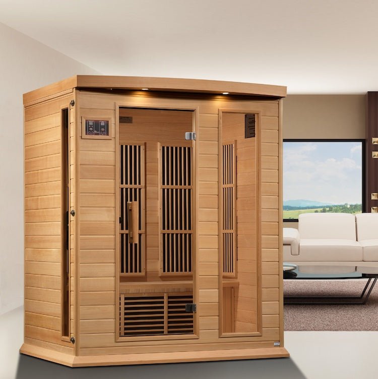 Maxxus 3-Person Near Zero EMF FAR Infrared Sauna - double panelled walls