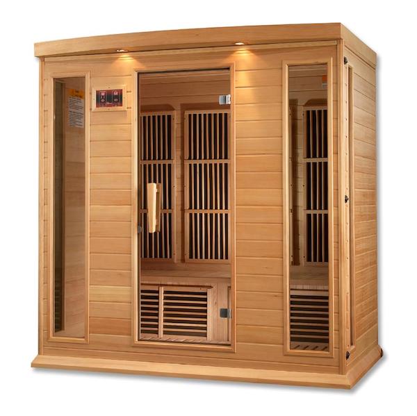 Maxxus 4-Person Low EMF FAR Infrared Sauna - glass display