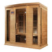 Maxxus 4-Person Low EMF FAR Infrared Sauna - glass display with wooden walls