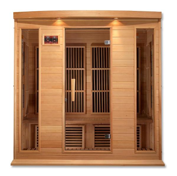 Maxxus 4-Person Low EMF FAR Infrared Sauna - glass door