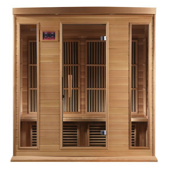 Maxxus 4-Person Low EMF FAR Infrared Sauna - glass door with handle