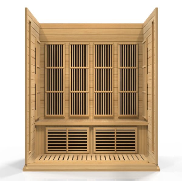 Maxxus 4-Person Low EMF FAR Infrared Sauna - wooden panels