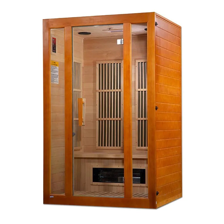 Maxxus Aspen 2-Person Low EMF FAR Infrared Sauna - glass door with wooden handle