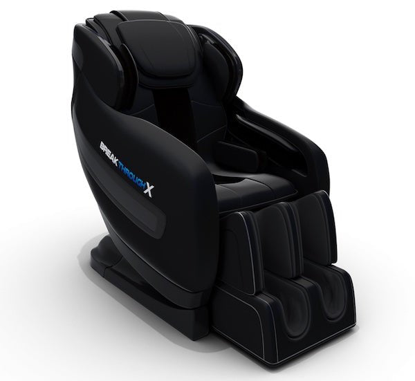 Medical Breakthrough X - a black massage chair with white tex