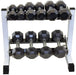 Miniature 2 tier, 5 pair Dumbbell Rack - with different sizes of dumbbells