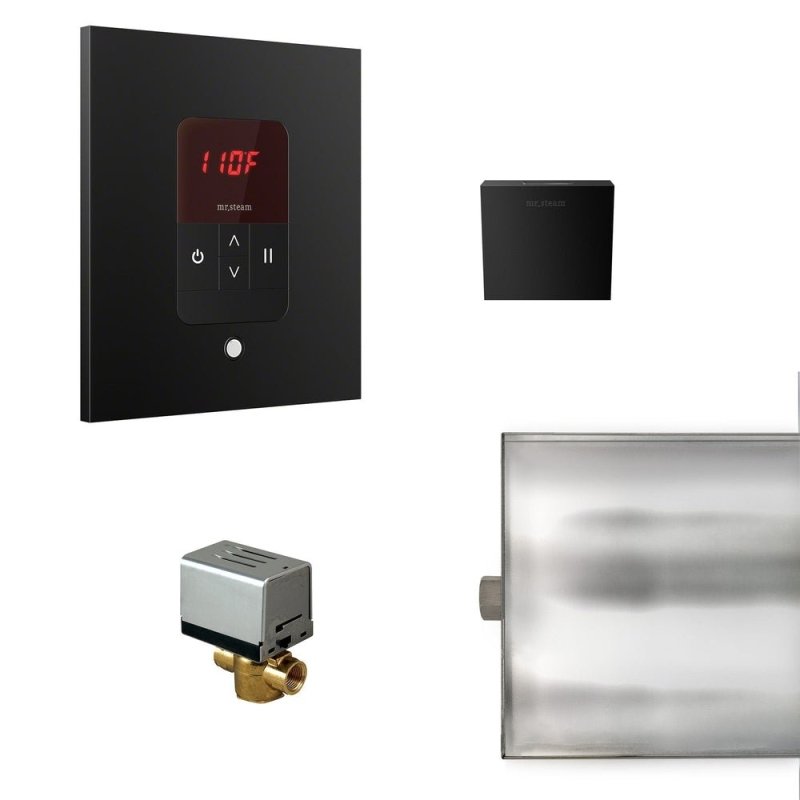 Mr. Steam Basic Butler Steam Shower Control Package with iTempo Control and Aroma Designer SteamHead Square - Finish: Matte Black