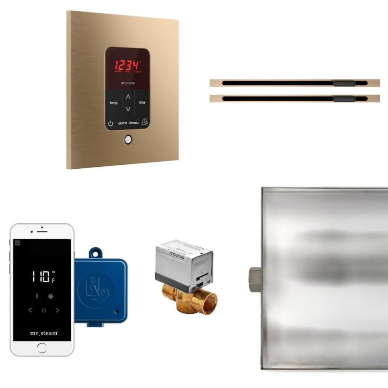 Mr. Steam Butler Max Linear Steam Shower Control Package with iTempoPlus Control and Linear SteamHead Square - Finish: Brushed Bronze, Glass Black, Brushed Nickel, Matte Black, Oil Rubbed Bronze, Polished Brass, Polished Chrome, Polished Nickel, Custom Pl