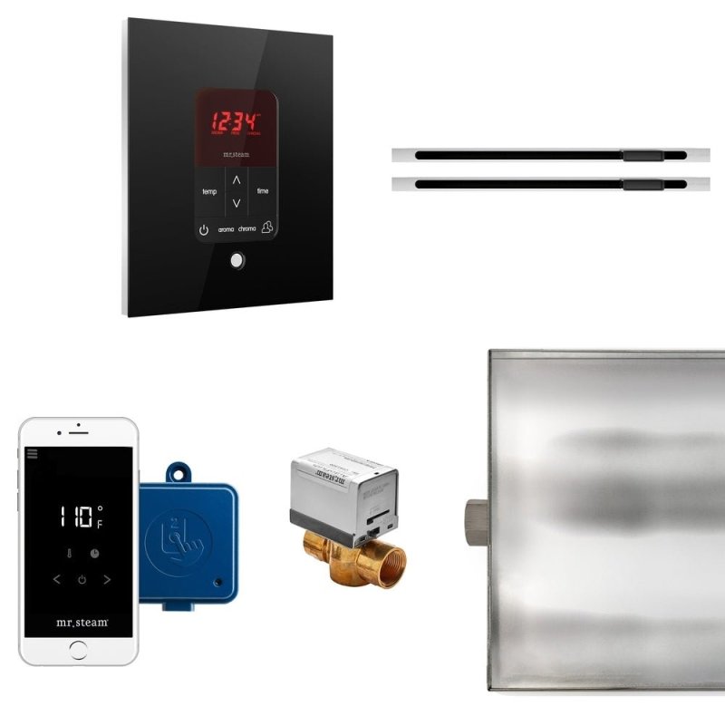 Mr. Steam Butler Max Linear Steam Shower Control Package with iTempoPlus Control and Linear SteamHead Square - Finish: Brushed Bronze, Glass Black, Brushed Nickel, Matte Black, Oil Rubbed Bronze, Polished Brass, Polished Chrome, Polished Nickel, Custom Pl