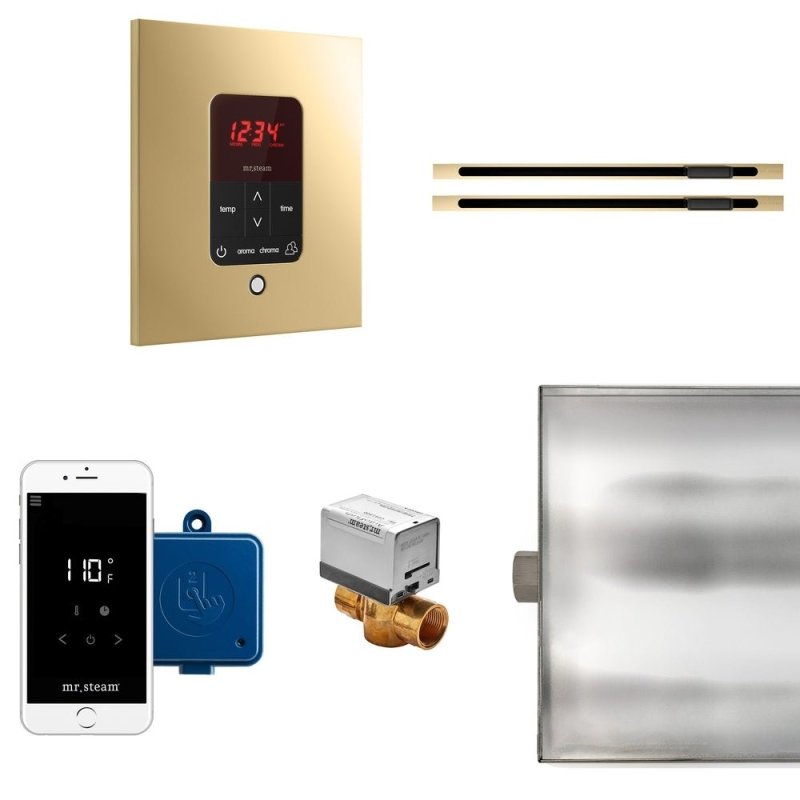 Mr. Steam Butler Max Linear Steam Shower Control Package with iTempoPlus Control and Linear SteamHead Square - Finish: Brushed Bronze, Glass Black, Brushed Nickel, Matte Black, Oil Rubbed Bronze, Polished Brass, Polished Chrome, Polished Nickel, Custom Pl