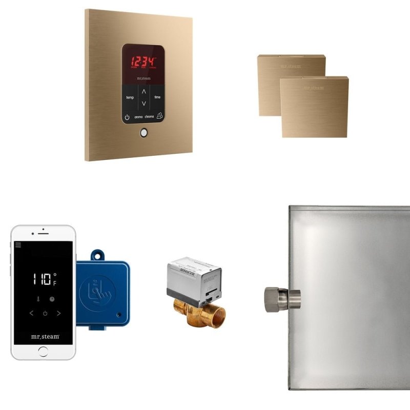 Mr. Steam Butler Max Steam Shower Control Package with iTempoPlus Control and Aroma Designer SteamHead Square - Finish: Brushed Bronze, Glass Black, Brushed Nickel, Matte Black, Oil Rubbed Bronze, Polished Brass, Polished Chrome, Polished Nickel, Custom P