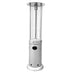 Outdoor Patio Cylinder Propane Space Heater with Adjustable Thermostat - Silver front view photo