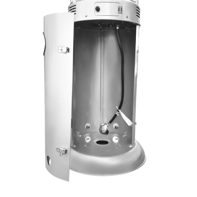 Outdoor Patio Cylinder Propane Space Heater - photo of product opened to see the insides.