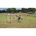 A child playing soccer using Powernet Soccer Goal 8x4 Portable Bow Style Net S002