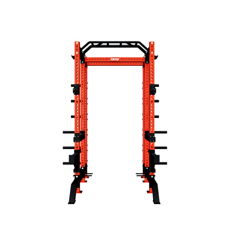 Power Rack - Front view of red and black rack