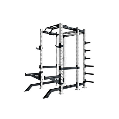 Power Rack - Side view of white and black rack
