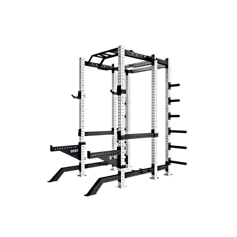 Power Rack - Side view of white and black rack