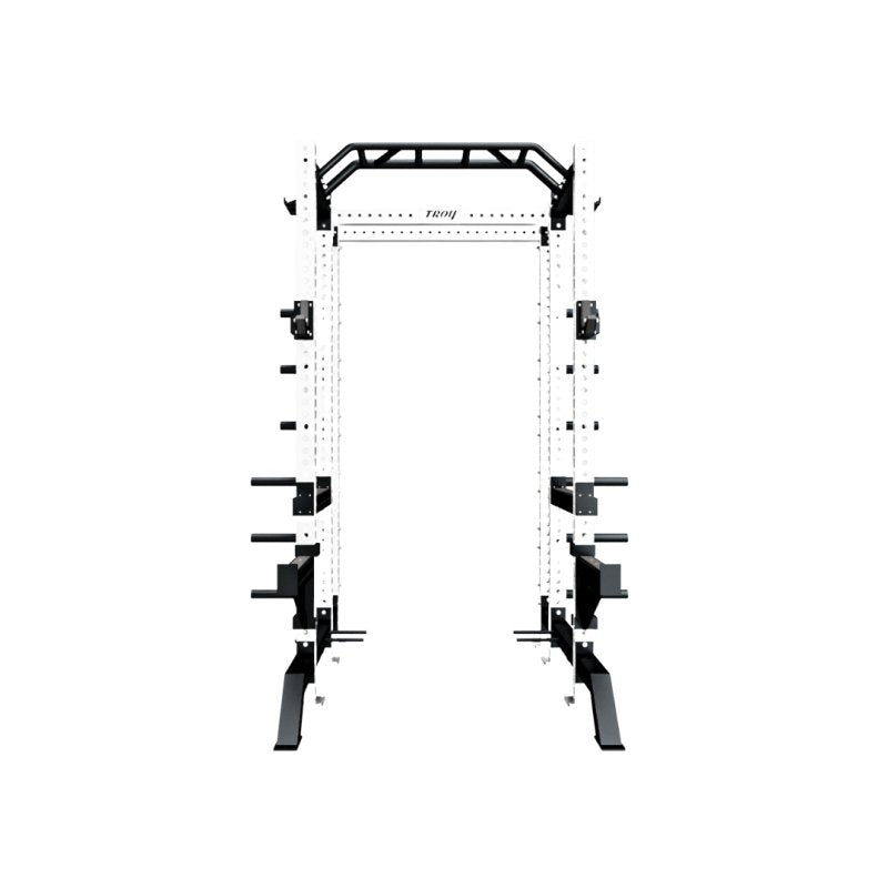 Power Rack - Front view of white and black rack