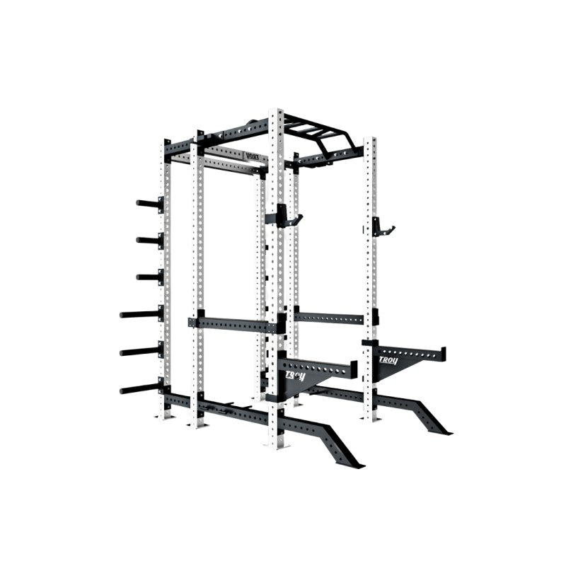 Power Rack - Side 3D image of white and black rack