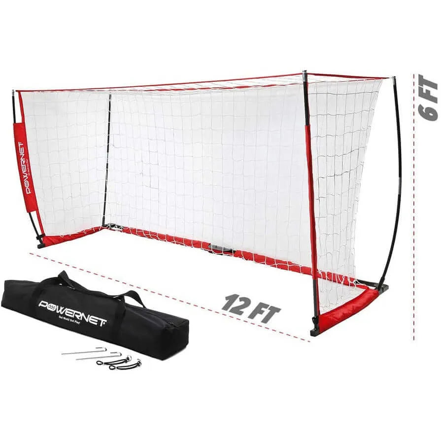 Powernet 12x6 Portable Soccer Goal S001 - with black bag 
