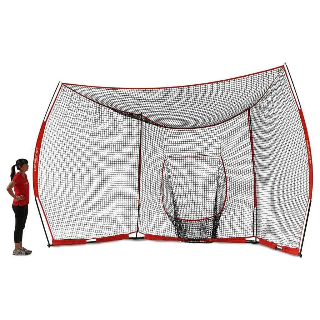 Powernet 16' x 9' Portable Baseball Backstop 1149 in white background