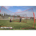 Powernet 16x10 FT Sports Barrier Net 1153 -  A baseball player swings a bat, making contact with a ball inside a batting cage.