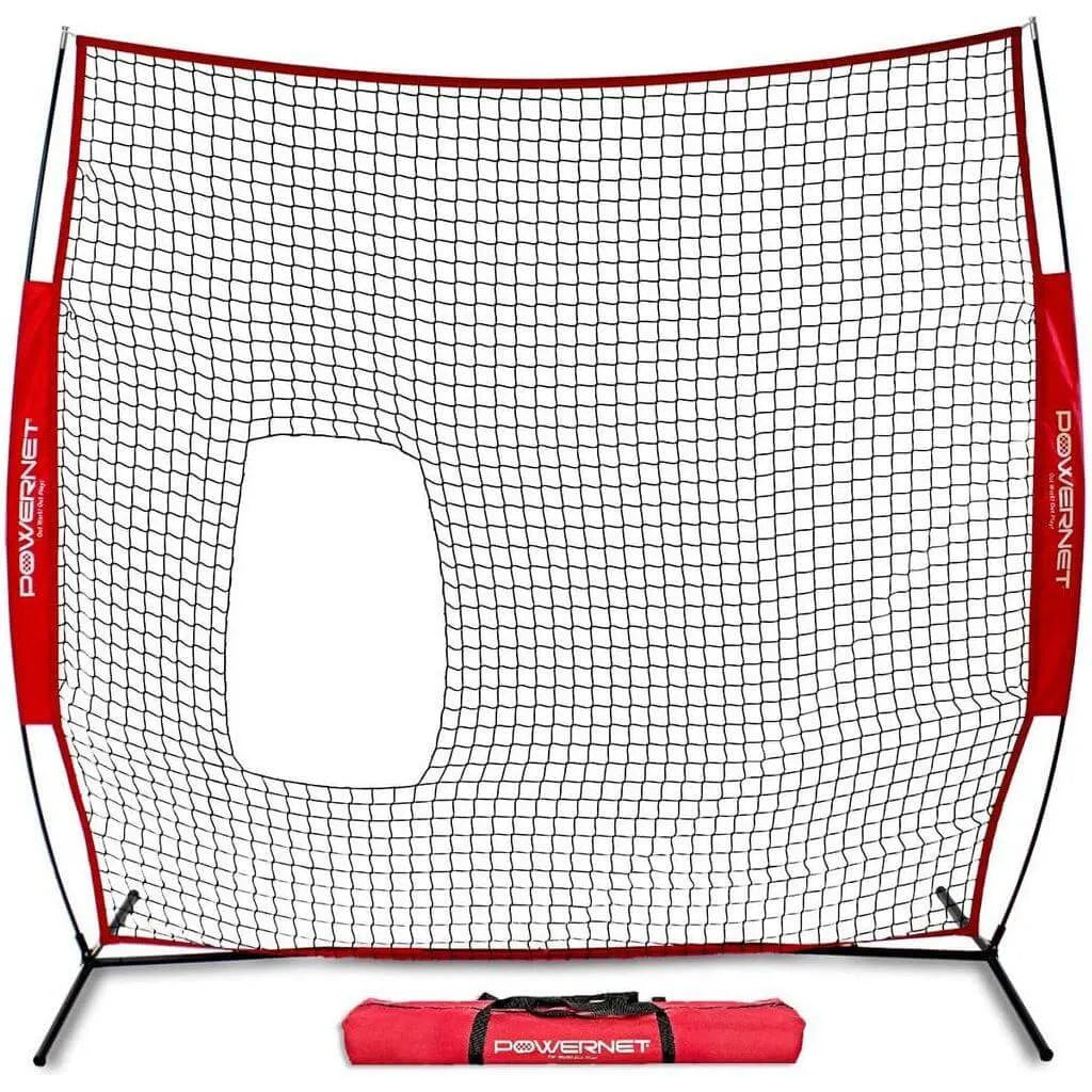 Powernet 7x7 FT Pitch-Thru Protection Screen for Softball 49 SQFT Barrier 1090 in white background