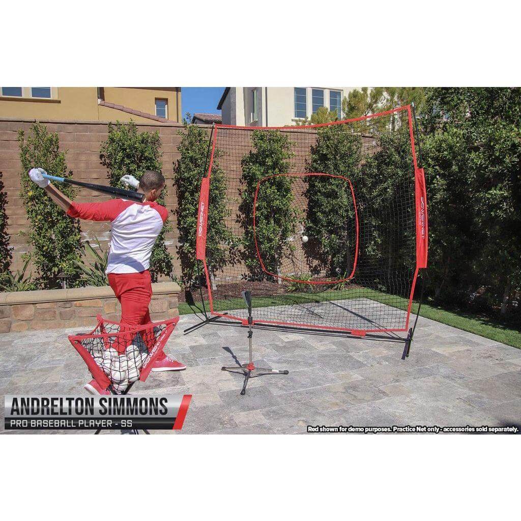 Pro Baseball Player Andrelton Simmons using a Powernet 8x8 Practice Net 1152