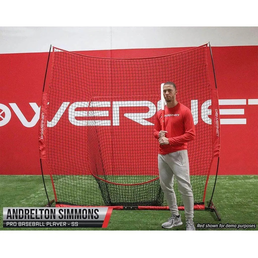 Powernet 8x8 XLP PRO Net 1026 - Andrelton Simmons beside the net holding a baseball bat