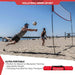 Powernet Freestanding Volleyball Warm Up Net 1178 - set up on a beach