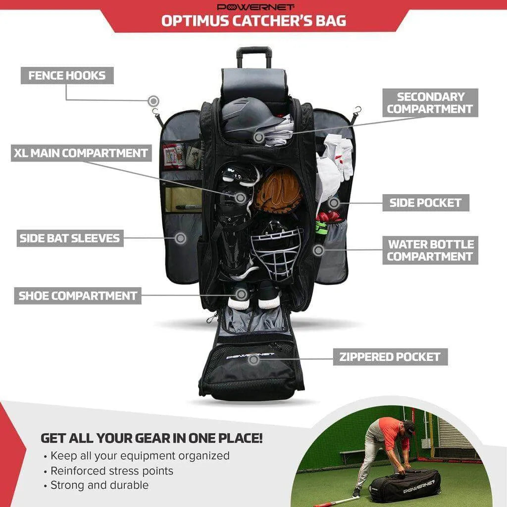 Powernet Optimus Catcher's Bag B013 - illustration of parts and compartments