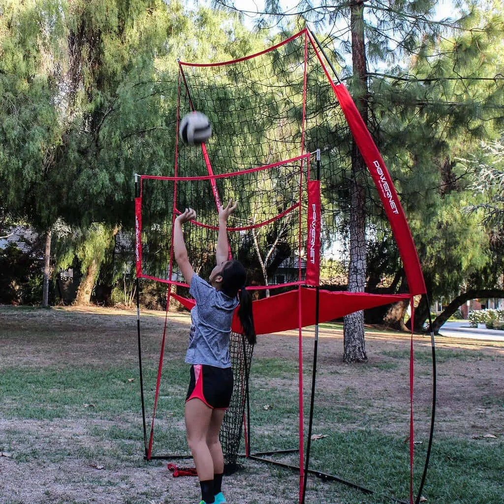 Powernet Volleyball Practice Net Station 8'x 11' V001 - woman playing volleyball