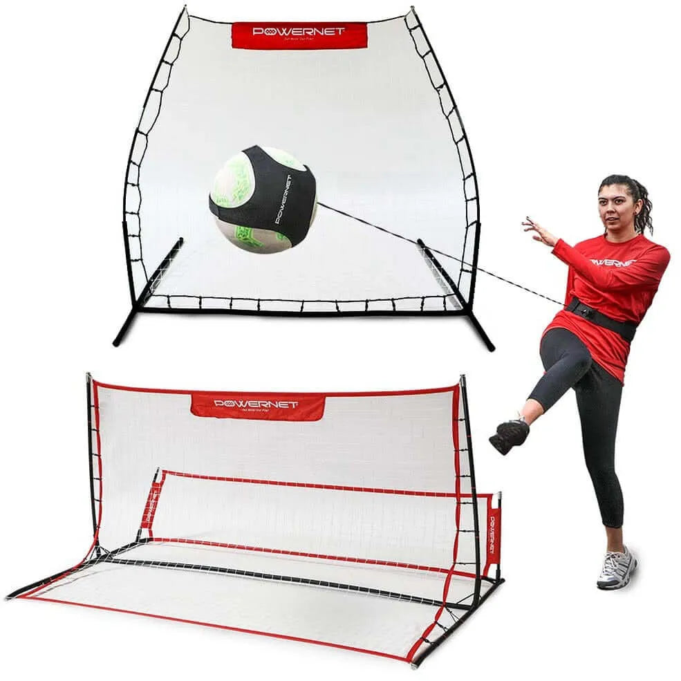 Powernet Training Net 6' x 4' Fast Pass Rebounder Trainer Soccer Bundle