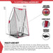 Powernet Sideline Trainer 7 x 4 FT Football Kicking Net 1198 - parts and measurements illustration 
