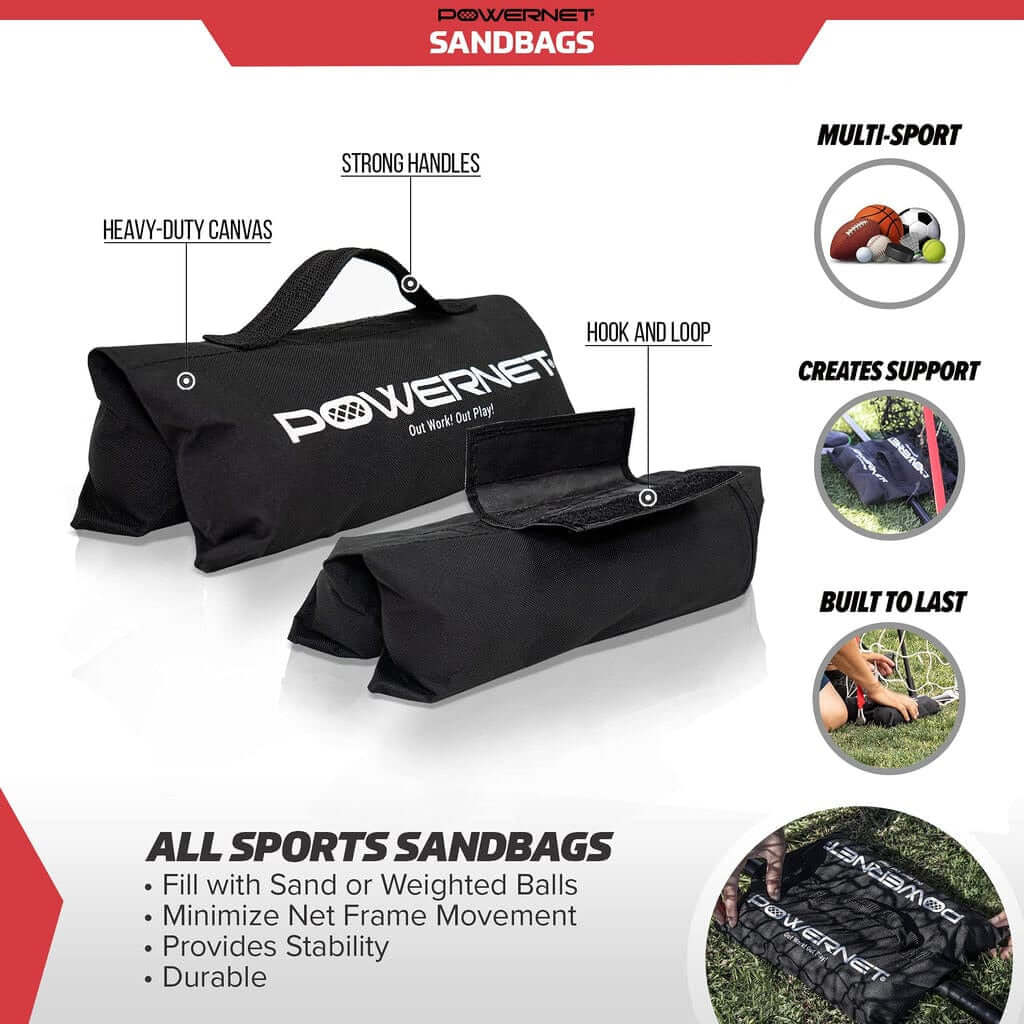Powernet Sideline Trainer 7 x 4 FT Football Kicking Net 1198 - bag parts and features illustration 