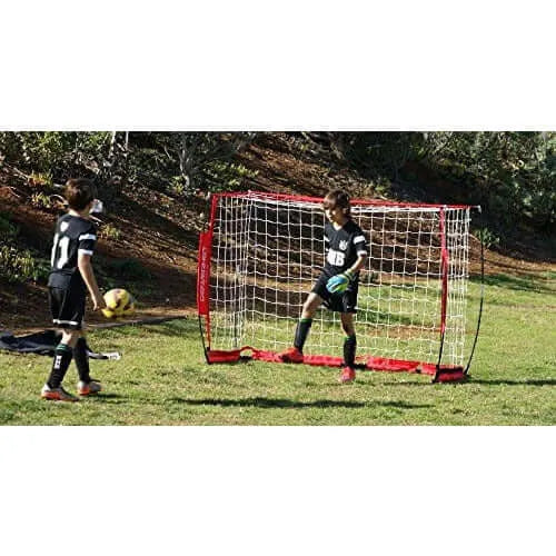 Powernet Soccer Goal 6ft x 4ft Portable Bow Style Net S022 - boys playing outdoors